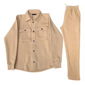 Survêtement en polaire pour homme Top Notch Ensemble 2 pièces Veste boutonnée Haut et pantalon de jogging Ensemble de survêtement - Product Image 2