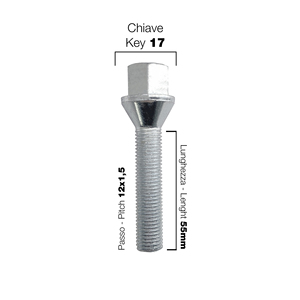 10 bulloni ch.17 12x1,5 l.55mm - Product Image 2