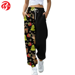 กางเกงกันลมขาตรงเอวสูงสำหรับผู้หญิงกางเกงและกางเกงขายาวลำลองผ้าฟลีซเรียงราย - Product Image 4