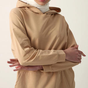 Sweat à capuche islamique surdimensionné de haute qualité pour femme, sweat à capuche à épaules tombantes pour femme, sweat à capuche à manches longues, au prix de gros - Product Image 1