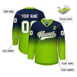 Jersey de hockey transpirable Nombre del equipo de alta calidad 100% Uniformes de hockey de poliéster Nuevo diseño Jerseys de hockey personalizados - Product Image 3