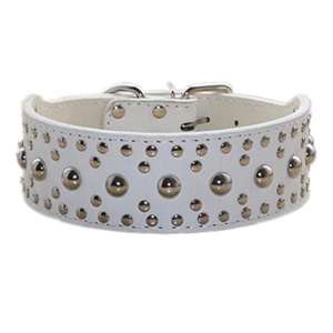 ปลอกคอสุนัขหนังแท้สีดำประดับหมุดสำหรับสุนัขขนาดเล็กกลางใหญ่แมวชิวาวาปลอกคอสุนัขวัว - Product Image 3