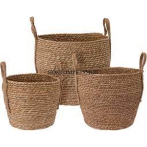 Art Créatif Moderne Unique Fantaisie Designer Double Ombrage Attrayant Regard Attrayant Rotin Fait Panier De Rangement Et Conteneurs - Product Image 3