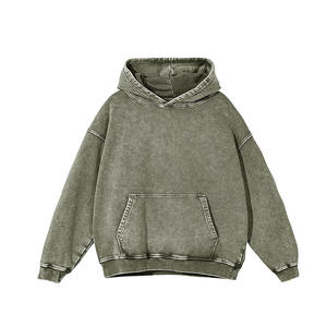 Sudadera con Capucha 100% Algodón Lavado al Ácido, Unisex, con Logotipo Personalizado, Bolsillo Extra Grande, Transpirable, de Otoño, con Letras, de Alta Calidad - Product Image 4