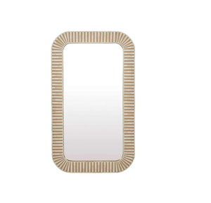 Espejo de pared de lujo hecho a mano de diseño moderno elegante con decoración de incrustaciones de hueso de iluminación de Crescent Crafts - Product Image 3