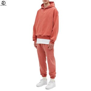 Hombres peso pesado 450GSM algodón Boxy Fit Drop Shoulder Blank Custom Washed Hoodie - Product Image 3