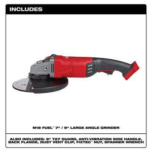 Amoladora Angular Profesional de 18V y 7/9 Pulgadas (125mm) Inalámbrica sin Escobillas con Gatillo Deslizante para Pulir - Product Image 5