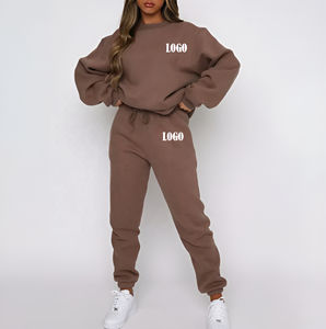 Chándal de lana y algodón personalizado OEM para mujer, Jersey, chándal con color personalizado e impresión personalizada, conjuntos de chándal para mujer - Product Image 4