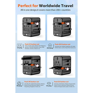 Adaptador de Enchufe Universal con Puertos Tipo-C y DC, Material GaN, Voltaje de Salida de 5V para Viajes Mundiales - Product Image 5