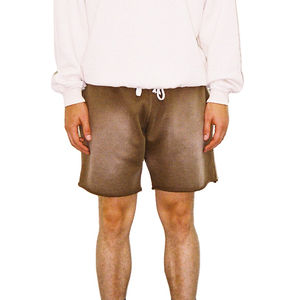 Pantalones cortos deportivos para hombre con lavado ácido de alta calidad, logotipo personalizado, 100% algodón, pantalones para correr de verano desgastados, bolsillos sólidos, High Street - Product Image 1