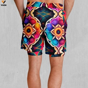 <b>Top</b> Quality Lightweight 100% Polyester Sublimation Moisture Wicking Beach Shorts Men Drawstring Swim Shorts With Mesh Liner - Product Image 6