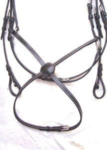 Ensemble de demi-muserolle et bride à mors de qualité supérieure, excellent pour l'équitation, prix de gros en cuir durable - Product Image 6