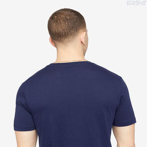 Camiseta de lona de manga corta cómoda informal de algodón azul marino para hombre - Product Image 5