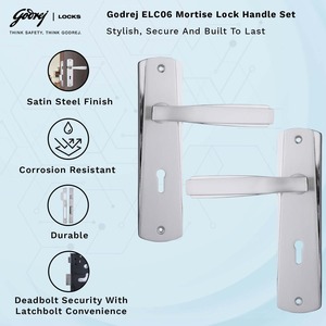 Bouton de porte argenté avec serrure pour entrée principale chambre ou salle de bain élégant bouton de sécurité poignée pour bureau à domicile ou portes d'appartement - Product Image 3