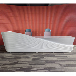 Modern MDF <b>Reception</b> Desk Office Building Front <b>Counter</b> Hotel Gym Checkout Desk Mall Hospital Cashier <b>Counter</b> <b>Reception</b> Table Fu - Product Image 4