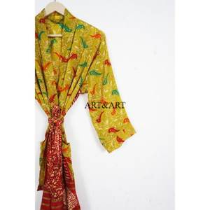 Designer Handmade Elegant Luxury Long Silk Kimono Soft Personalized Nightwear for Women Summer Weddings Bride Robe Autumn Spring - Product Image 3