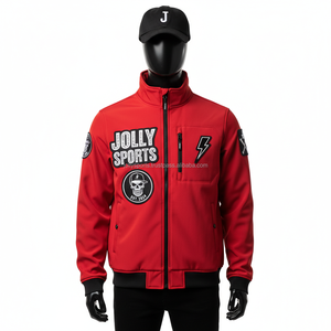 Veste Softshell de haute qualité, tissu coupe-vent rouge, hydrofuge, logo brodé personnalisé, veste Softshell pour homme - Product Image 1