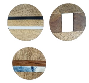 Posavasos de madera de acacia de mango hecho a mano, nuevo diseño creativo personalizado, superventas, fabricante indio de madera - Product Image 1