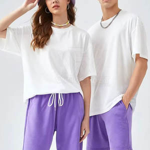 T-shirt 100% coton de couleur unie sur mesure pour hommes Streetwear T-shirts unisexes imprimés à coupe ample - Product Image 1