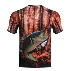 เสื้อยืดตกปลาผู้ชาย UPF 50 ลายพิมพ์ เป็นมิตรกับสิ่งแวดล้อม น้ำหนักเบา ผลิตจากโพลีเอสเตอร์ 100% แห้งเร็ว ระบายอากาศได้ดี เหมาะสำหรับชายหาด กิจกรรมลำลอง และกีฬา - Product Image 2