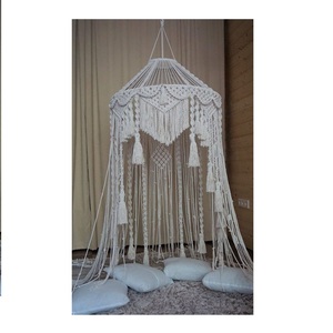 Auvent en macramé pour chambres à coucher salle à manger porte latérale taille cadeau petit moyen grand de forme ronde - Product Image 2