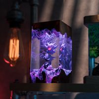 Lampe en époxy personnalisée, lampe en résine époxy, lampe en résine époxy personnalisée, lampe en bois et résine, veilleuse personnalisée, cadeau fait main, anniversaire