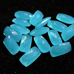 20 pièces de pierres précieuses calcédoine bleue Hydro Quartz pierres précieuses calcédoine à facettes forme octogone pierres précieuses en vrac 8*10mm-15*35mm gemmes - Product Image 1