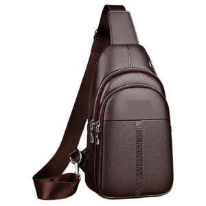 Bolso de pecho cruzado de cuero genuino de primera calidad, eslinga de viaje elegante para hombres y mujeres, ideal para uso diario y viajes al aire libre - Product Image 1