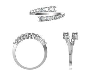 Timeless Moissanite Beauty 0.50Ct Round Moissanite Bypass Wedding Band avec Pave Setting en Sterling Silver Unisex OEM Wholesale - Product Image 6