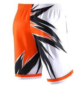 Short en maille de basket-ball respirant pour hommes personnalisé Double couche Vintage fermeture éclair poches latérales cordon High Street 100% coton - Product Image 6