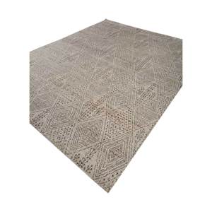 Alfombras de Lana Color Marfil Thyme, Anudadas a Mano, Diseño Geométrico Abstracto para el Hogar, Sala de Estar, Entrada, Pasillo, Diseño de Rompecabezas Rectangular para Adolescentes - Product Image 2