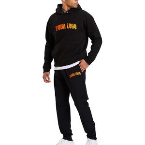 Pantalones de chándal de talla grande personalizados Sudadera con capucha Hombro caído Grueso Conjunto de Sudadera con capucha de gran tamaño Ropa de hombre Chándal para hombre de invierno Chándal para hombre - Product Image 1