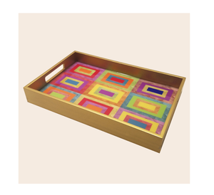 Bandeja de servicio de diseño de lujo Suministros para restaurantes y hoteles Bandeja de madera de bandejas impresas indias decorativas - Product Image 5