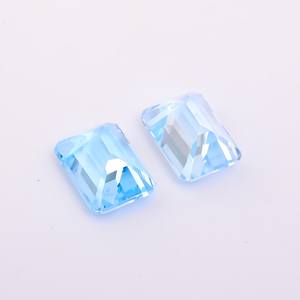 พลอยโทแพซสีฟ้าธรรมชาติคุณภาพ AAA ทรงแปดเหลี่ยมเจียระไน 12x10 มม. ทรงมรกต สำหรับทำเครื่องประดับ - Product Image 6