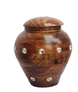 Handcrafted <b>Brown</b> Wooden Cremation Urn Decorative Memorial Urns for Adult Ashes Funeral Designer - Product Image 1