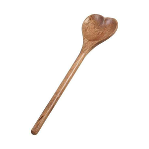 Juego de cucharas de madera para cocinar Utensilios de madera para cocina Cucharas y espátulas de madera de teca natural de la India de glowin fashion - Product Image 2
