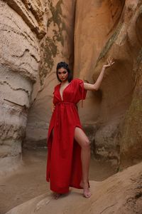 Venta al por mayor de moda de tinte liso elegante sin mangas hasta el suelo cintura suelta vestidos de mujer lavable ropa de playa - Product Image 2