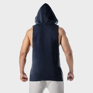Haut de sport sans manches à capuche pour homme, respirant et léger, coupe ajustée, idéal pour l'entraînement, personnalisable – Meilleures ventes - Product Image 4