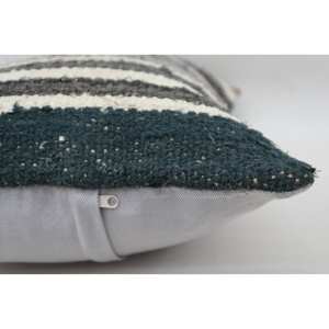 Alfombra de lana Kilim multicolor 16x24 pulgadas almohada tejida con patrón vintage - Product Image 4