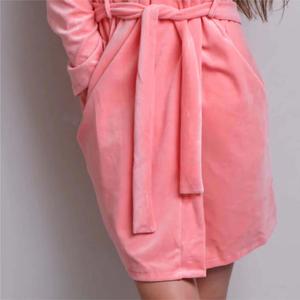 Thicken Flannel <b>Long</b> Robe Nightwear Printed Shawl Collar Bathrobes <b>Women</b> Autumn <b>Winter</b> Coral Fleece Bathrobe - Product Image 6