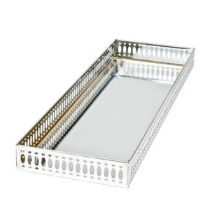 Luxurious Golden Round Metal Mirror <b>Tray</b> Home Decorative Storage <b>Tray</b> With Geometric Design Iron & <b>Glass</b> Tabletop Organizer Sale - Product Image 4