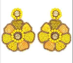 Meilleur ton à la mode nouvelle mode carnaval perles de riz brodé à la main conception de luxe unisexe boucles d'oreilles de l'Inde - Product Image 5