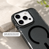 Étui de téléphone magnétique en TPU+PC pour 17 Pro Max, antichoc, toucher doux, coussin d'air, anti-traces de doigts, design couleur unie, personnalisable
