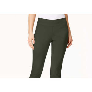 Pantalones de mujer Charter Club Petite Cambridge de pierna ajustada con control de abdomen, color verde, talla 10P, tela jersey, sin costuras - Product Image 2