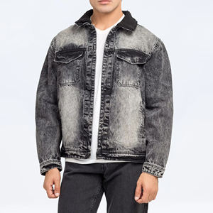 Customized Denim Jacket For Men Outdoor Casual 100% Cotton Hooded Collar Wash <b>Work</b> Out <b>Jean</b> New Design Denim Jackets Men - Product Image 1