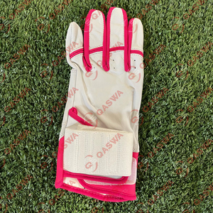 Gants de frappe de baseball en cuir Cabretta de qualité supérieure, logo et design personnalisés, cuir blanc et jaune - Product Image 3