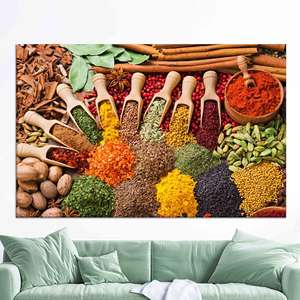 Elegante cuadro sobre lienzo del Mercado de Especias: Impresión vibrante y colorida para decoración de pared de cocina, LIENZO ENROLLADO - Product Image 1