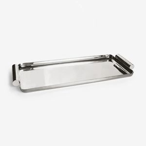 Plateau de service en métal robuste avec poignées pour un transport facile des assiettes alimentaires verres tasses de la cuisine à la salle à manger ou à l'extérieur - Product Image 5