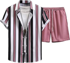 Ensemble T-shirt et short pour homme, 2 pièces, mode estivale, manches courtes, tissu personnalisé, tissé, décontracté, haute qualité, couleur unie - Product Image 1