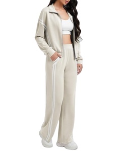 Chándal de entrenamiento con cremallera completa de invierno con chaquetas activas con capucha, pantalones, conjunto de chándal Atlético transpirable, estilo de patrón sólido 2026 - Product Image 1